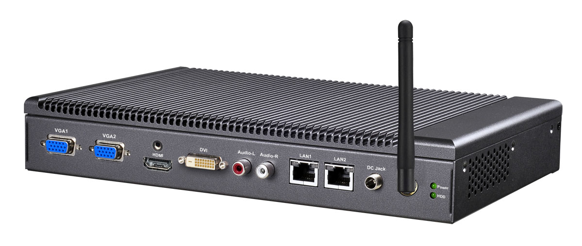 Intel® Core 2 Duo/ Celeron M Socket P embedded system with Nvidia MCP7A chipset, dual VGA, DVI-D and HDMI for high definition video, LEC-7900 